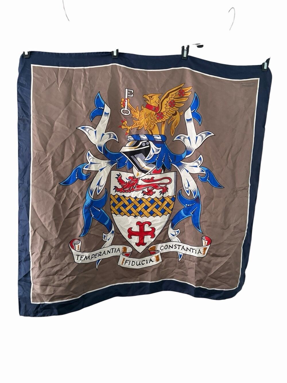 Vtg Kent School CT Silk Scarf ~ Harris Made In England Bespoke Crest Motto RARE